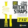 Dc Cargo 2in X 12' E-Track Ratchet Straps, 4PK 212RSEF-4